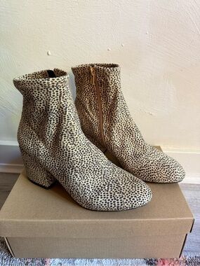 Design Lab Lord & Taylor Leopard-Print Ankle Booties - Beige/Black